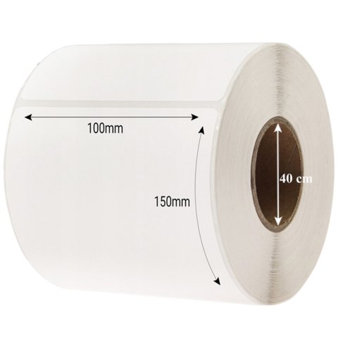 Etykiety Termiczne Samoprzylepne Białe 100x150 mm 500 szt Perforacja Rolka