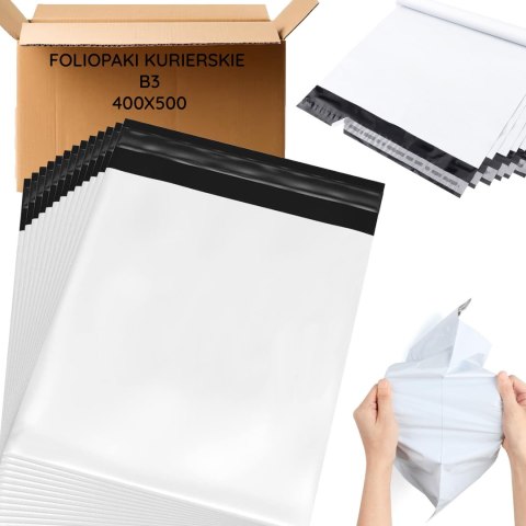 FOLIOPAKI KURIERSKIE BIAŁE B3 400x500 50 szt GRUBE