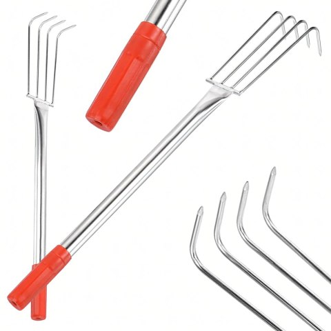 Grabki Ogrodowe Ogrodnicze Metalowe Pazurki do Grabienia Spulchniania 4 Zębne 56 cm