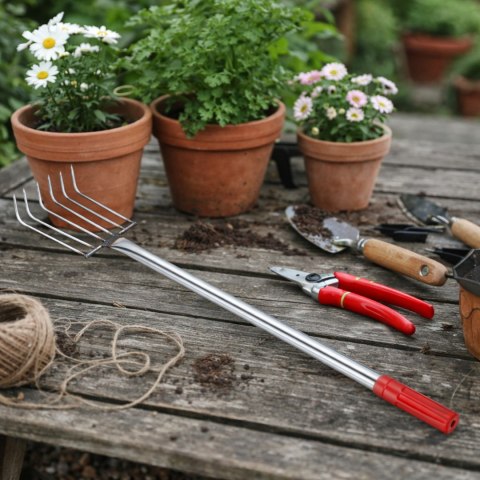 Grabki Ogrodowe Ogrodnicze Metalowe Pazurki do Grabienia Spulchniania 6 Zębne 106 cm