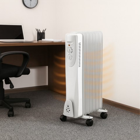 Grzejnik Olejowy Elektryczny Termostat Energooszczędny 1500W 7 Żebrowy Duży