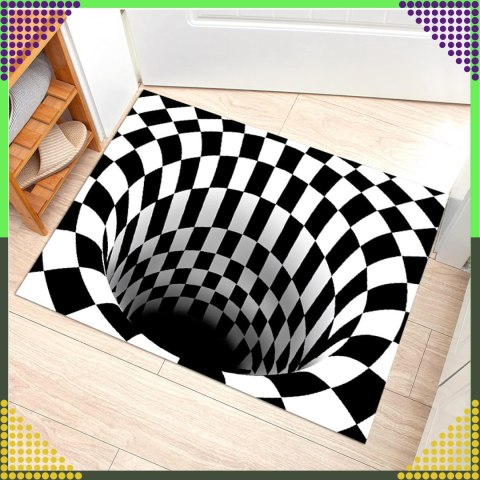Chodnik Dywanik Mata Wycieraczka z Efektem 3D Iluzja Biała Dziura 60x40cm