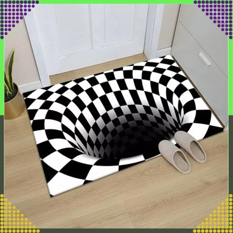 Chodnik Dywanik Mata Wycieraczka z Efektem 3D Iluzja Biała Dziura 60x40cm