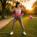 Hula Hop Hulahop z Obciązeniem i Wypustkami Odchudzające Składane + Pas