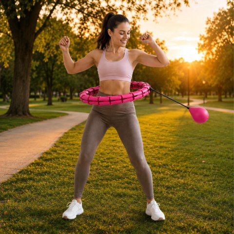 Hula Hop Hulahop z Obciązeniem i Wypustkami Odchudzające Składane + Pas