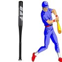 Kij Baseballowy Bejsbolowy Bat Aluminiowy 25" 64cm Mocny Treningowy Czarny