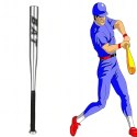Kij Baseballowy Bejsbolowy Bat Aluminiowy 25" 64cm Mocny Treningowy Srebrny