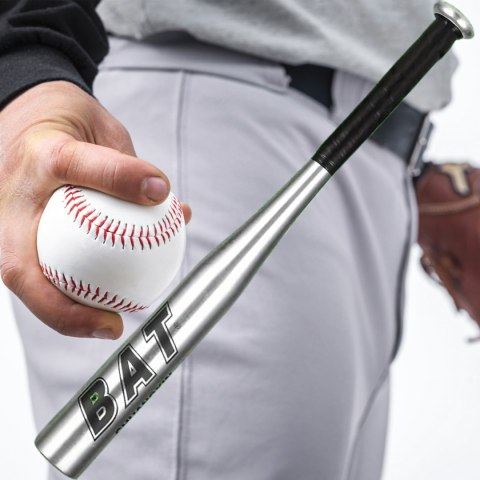 Kij Baseballowy Bejsbolowy Bat Aluminiowy 25" 64cm Mocny Treningowy Srebrny