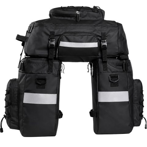 Sakwa Torba Rowerowa Wodoodporna 48L 3w1 Plecak na Bagażnik Rower Duża XXL
