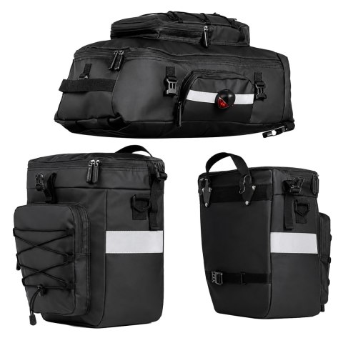 Sakwa Torba Rowerowa Wodoodporna 48L 3w1 Plecak na Bagażnik Rower Duża XXL