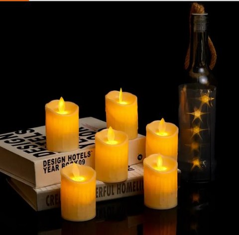 12x ŚWIECZKA LED WKŁAD DO ZNICZA EFEKT PŁOMIENIA ŚWIECA 11CM ZESTAW BATERIE