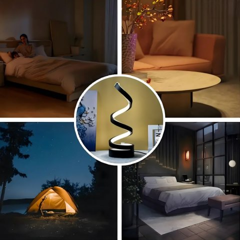 Led Spiralna Lampka Nocna Lampa Stołowa Oświetlenie Dekoracyjne do Sypialni