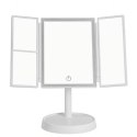 Lusterko Kosmetyczne Podświetlane Led Rozkładane Lustro do Makijażu x3