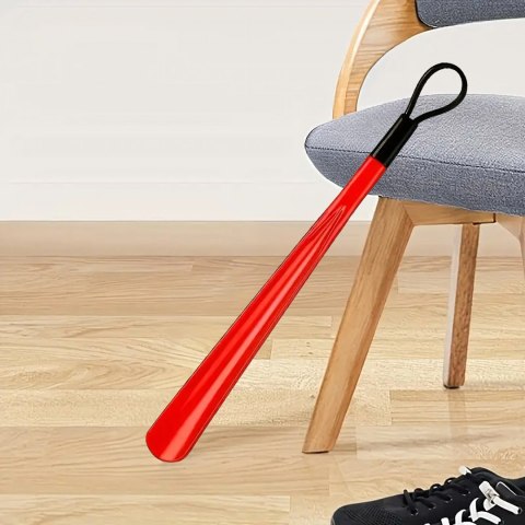 Łyżka do Butów Plastikowa Wytrzymała Czerwona 48 cm Długa z Haczykiem
