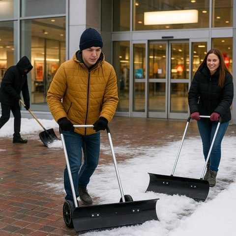 Pług Łopata Do Śniegu Odśnieżarka Zgarniacz Odśnieżacz Na Kołach 95cm