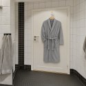 Szlafrok Damski Hotelowy Klasyczny Wygodny Ciepły Wiązany Miękki Szary