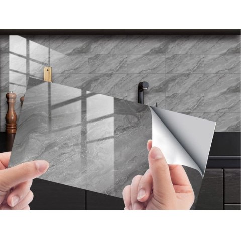 TAPETA SAMOPRZYLEPNA PANELE PŁYTKI ŚCIENNE NAKLEJKI MARMUR 30X15CM 16SZT