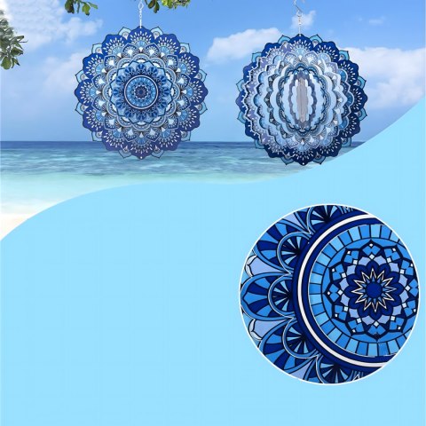 Wisząca Błystka Ozdoba Łapacz Wiatrowa 12" Mandala 3D do Ogrodu Pokoju