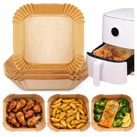 Wkład Air Fryer Papier Wkłady Papierowe do Frytkownicy Beztłuszczowej 20x20cm 100szt.