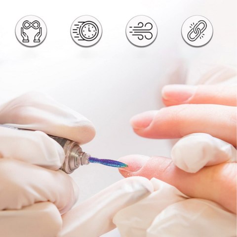 ZESTAW FREZÓW FREZY DO PAZNOKCI SKÓREK DIAMENTOWE CERAMICZNE 10 SZT PUDEŁKO