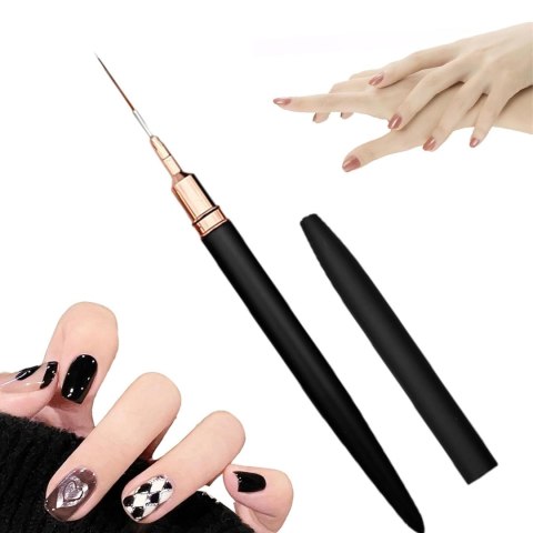 ZESTAW PĘDZLI PĘDZELKÓW DO ZDOBIENIA PAZNOKCI MANICURE WZORKÓW HYBRYDA ŻEL