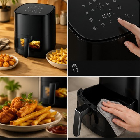 Frytkownica Beztłuszczowa Air Fryer 5L Frytownica 1500W 9 Programów Mocna