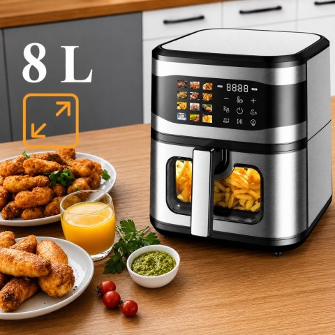 Frytkownica Beztłuszczowa Air Fryer 8L Frytownica 1700W 12 Programów Mocna