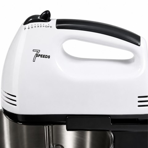 Robot Kuchenny Mikser Ręczny Mocny z Stalową Misą 7 Prędkości 100W Końcówki