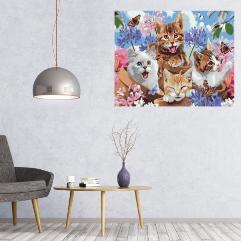 MALOWANIE PO NUMERACH OBRAZ Z RAMĄ DIY ZESTAW PĘDZLE FARBY PŁÓTNO 30x40