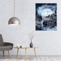 MALOWANIE PO NUMERACH OBRAZ Z RAMĄ DIY ZESTAW PĘDZLE FARBY PŁÓTNO 40x50