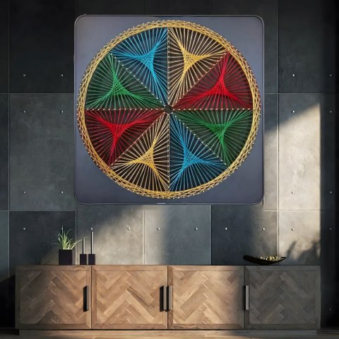 Zestaw Kreatywny Do String Art Przeplatanka Obraz z Nici Ramka 30x30 cm