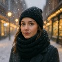 6x Komin Damski Szalik Szal Tuba Ciepły Zima Duży na Zimę Modny Czarny