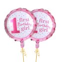 Balony na 1 Urodziny Roczek Dziewczynka Zestaw 5 szt Gwiazdki Balon