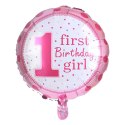 Balony na 1 Urodziny Roczek Dziewczynka Zestaw 5 szt Gwiazdki Balon