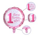 Balony na 1 Urodziny Roczek Dziewczynka Zestaw 5 szt Gwiazdki Balon