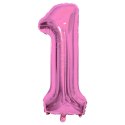 Balony na 1 Urodziny Roczek Dziewczynka Zestaw 5 szt Gwiazdki Balon