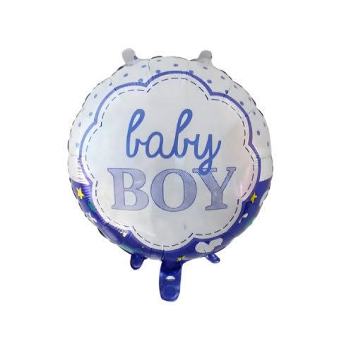 Balony na Baby Shower Bobas Chłopiec Baby Boy Zestaw 5 szt Gwiazdki Balon