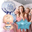 Balony na Baby Shower Bobas Chłopiec Baby Boy Zestaw 5 szt Gwiazdki Balon