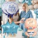 Balony na Baby Shower Bobas Chłopiec Baby Boy Zestaw 5 szt Gwiazdki Balon