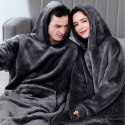 DUŻA BLUZA KOC KOCOBLUZA OVERSIZE GRUBA Z KAPTUREM SZLAFROK DAMSKA MĘSKA