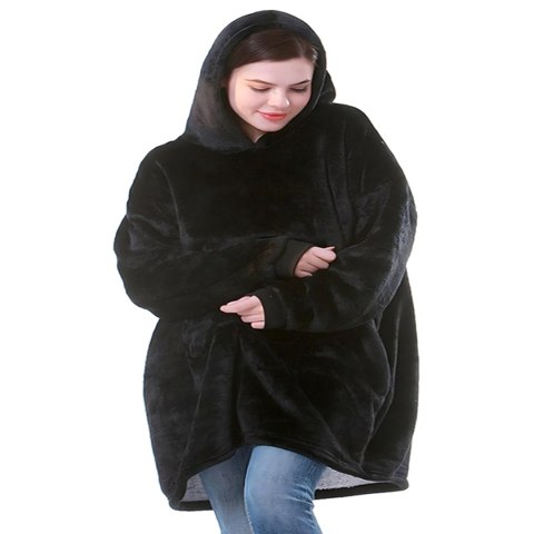 DUŻA BLUZA KOC KOCOBLUZA OVERSIZE GRUBA Z KAPTUREM SZLAFROK DAMSKA MĘSKA
