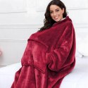 DUŻA BLUZA KOC KOCOBLUZA OVERSIZE GRUBA Z KAPTUREM SZLAFROK DAMSKA MĘSKA
