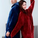 DUŻA BLUZA KOC KOCOBLUZA OVERSIZE GRUBA Z KAPTUREM SZLAFROK DAMSKA MĘSKA