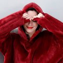DUŻA BLUZA KOC KOCOBLUZA OVERSIZE GRUBA Z KAPTUREM SZLAFROK DAMSKA MĘSKA