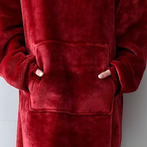 DUŻA BLUZA KOC KOCOBLUZA OVERSIZE GRUBA Z KAPTUREM SZLAFROK DAMSKA MĘSKA