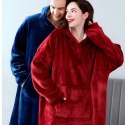 DUŻA BLUZA KOC KOCOBLUZA OVERSIZE GRUBA Z KAPTUREM SZLAFROK DAMSKA MĘSKA
