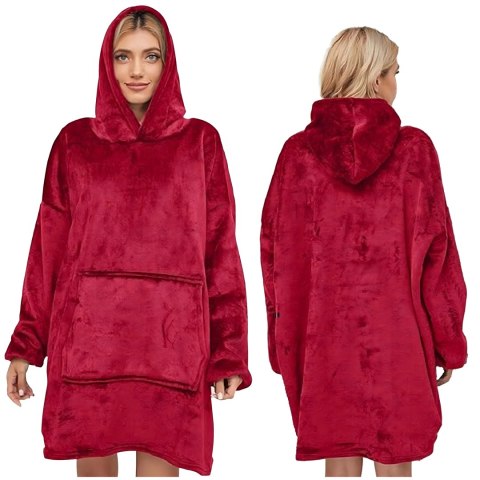 DUŻA BLUZA KOC KOCOBLUZA OVERSIZE GRUBA Z KAPTUREM SZLAFROK DAMSKA MĘSKA