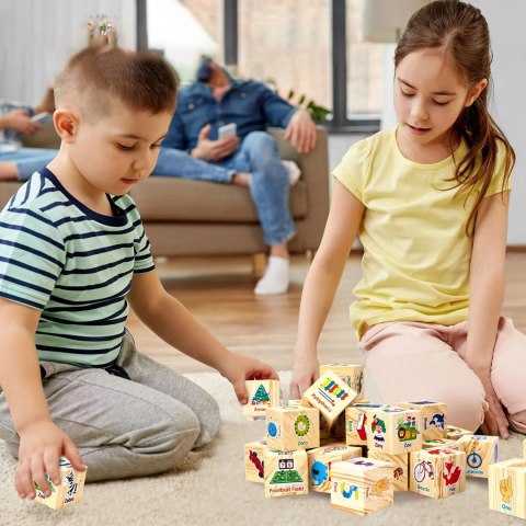 KLOCKI EDUKACYJNE PIANKOWE NAUKA ANGIELSKIEGO DLA DZIECI 20 ELE.