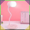 Lampka Biurkowa Nocna Ładowarka Indukcyjna Głośnik Bluetooth Szkolna Nauka