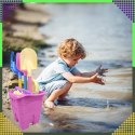 Wiaderko Foremki 9 szt Zabawek Plażowych Ogrodowych do Piaskownicy Dzieci